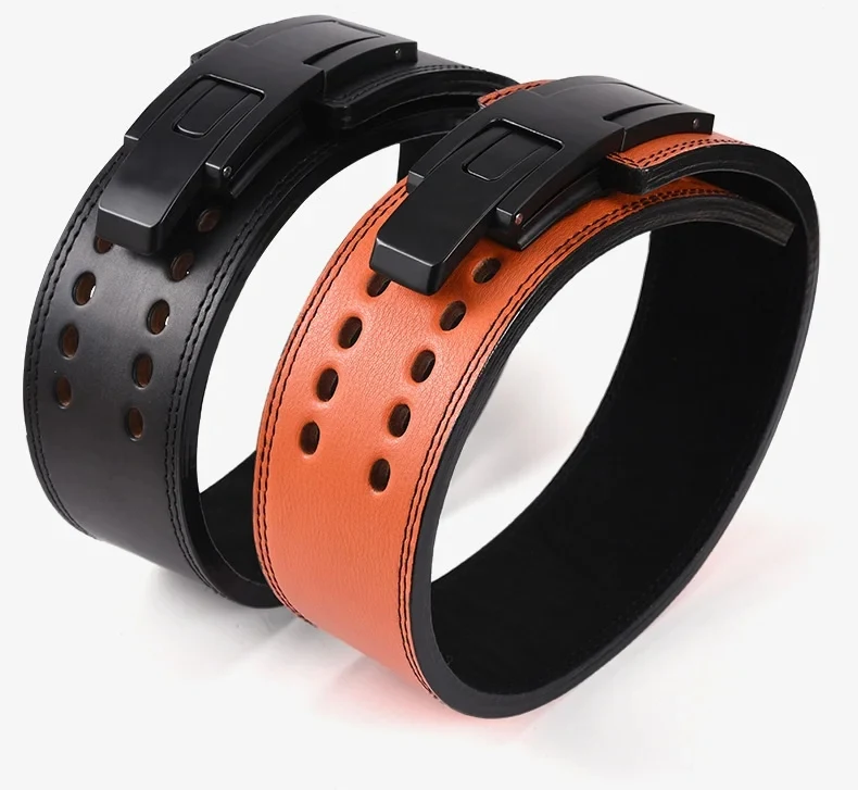 Weight Lifting Belt Strength Training Powerlifting Leather Lumbar Back Support Deadlifts Squats Quick Locking Gym Lifting Belt