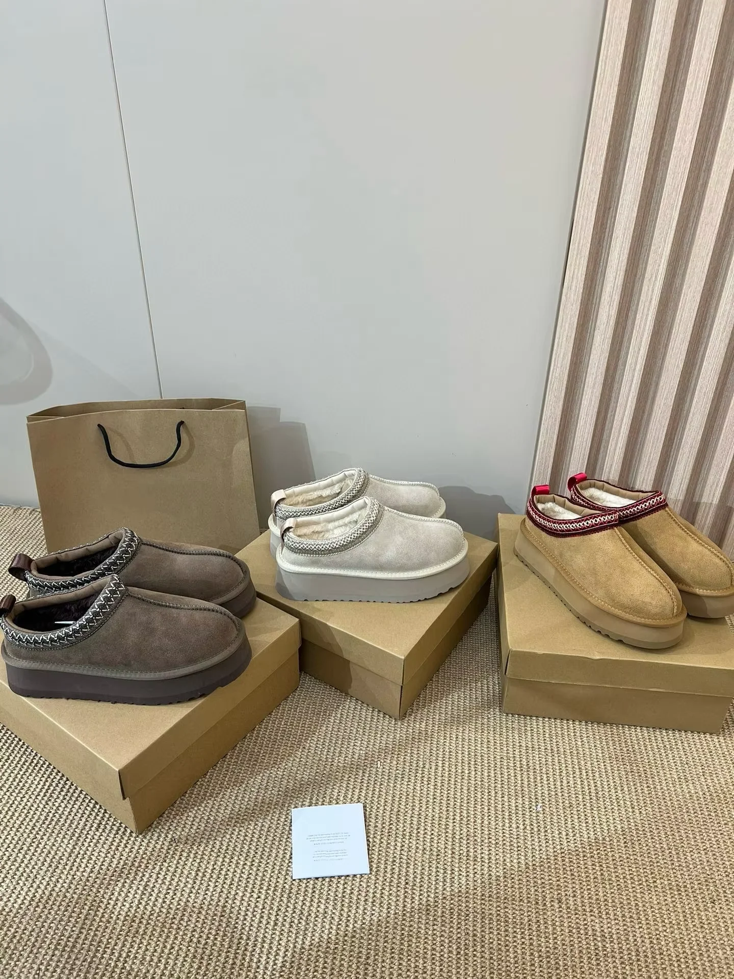 Outdoor winter warm cashmere snow shoes Tasman suede leather upper sheepskin lined pure wool insole slip-on Tasman snowboots