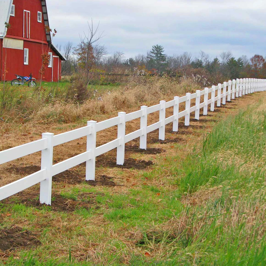 FENTECH hot sale 2  Rail vinyl pvc horse rail fence