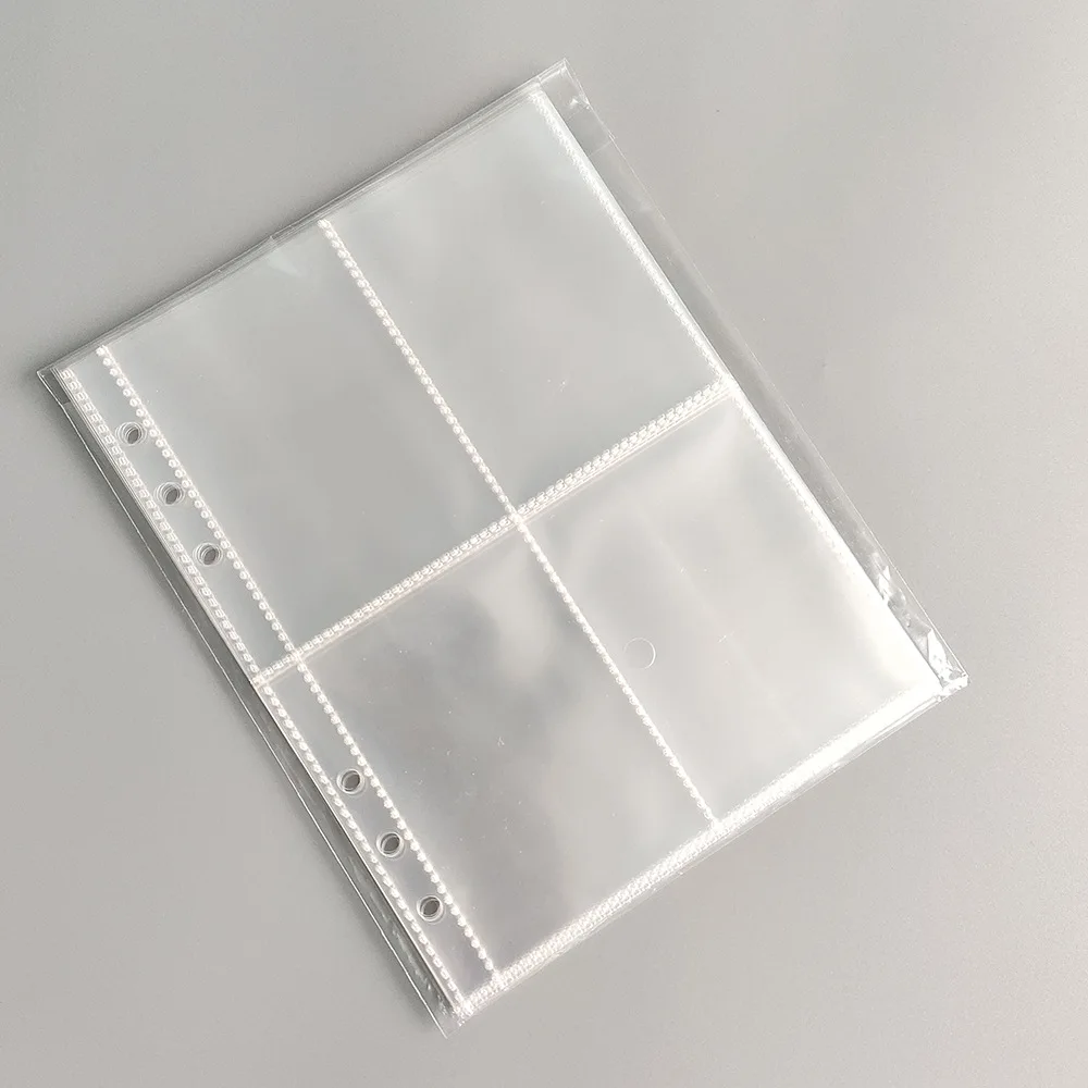 wholesale A5 6 Holes Card Book Clear Sleeves Folders Photo Sleeves Loose Leaf Pockets Protector For 6 Rings Binder