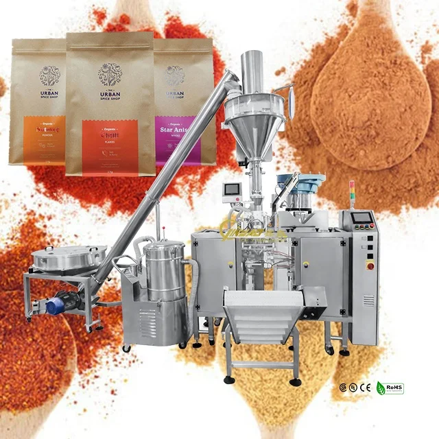 Полностью автоматическая упаковочная машина masala, машина для упаковки какао-порошка маття со шнековым наполнителем