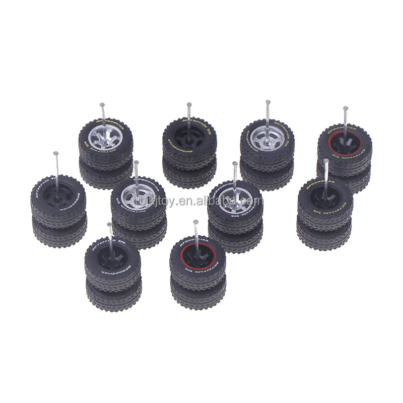1/64 Abs Plastic Wheels Rubber Tires Mini Modified Parts 15mm Wheel for Off Road SUV Diecast Car Model