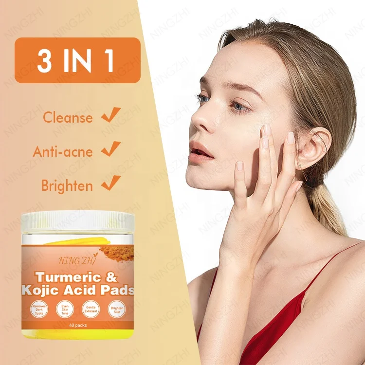 Custom logo hot selling even skin tone remove scar and stretch marks vitamin kojic acid turmeric pads