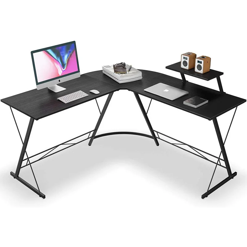 Commercial furniture Home Office L Shape Gaming Computer Desk Corner Desk With Shelf