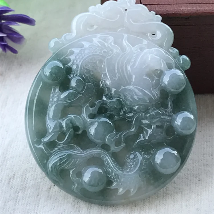 Natural a Goods Jade Dragon Pendant Zodiac and Phoenix Necklace for Men Women Brand