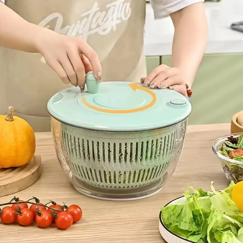 2 in 1 Strainers Drain Basket Rotary Handle Fruit Washer Quick Dry Vegetable Lettuce Dryer Salad Spinner With Vegetable Chopper