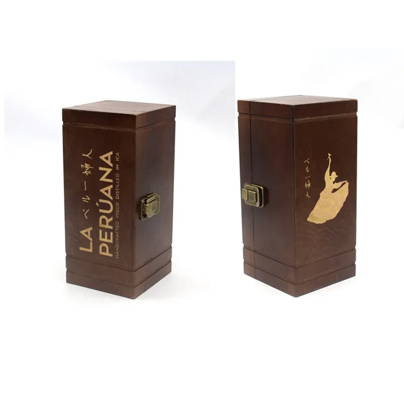 Custom Single Wooden Wine Box Gift Packaging Box For Wine