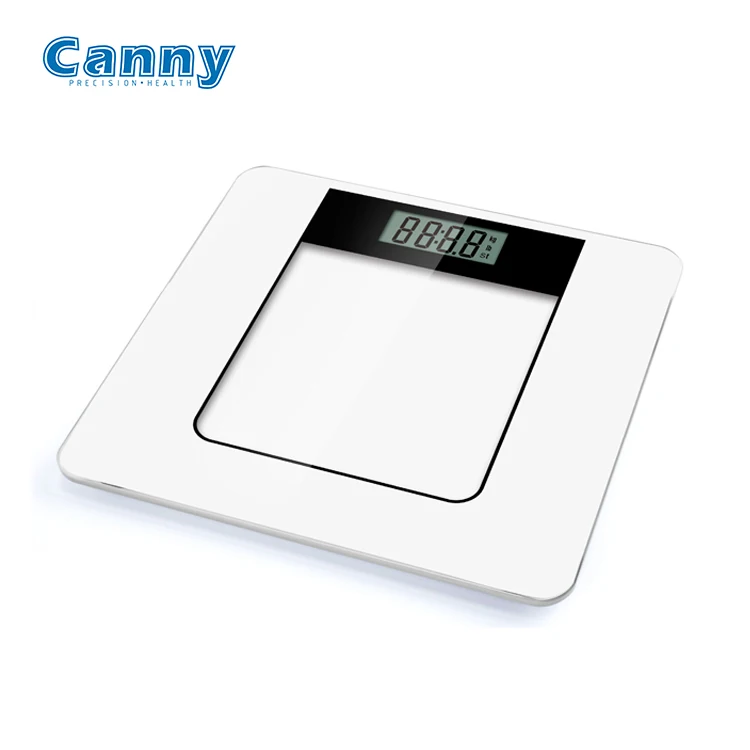 Canny Glass Material LCD Display Electronics Weighing Bathroom Scale, Household Personal Weighing Scale