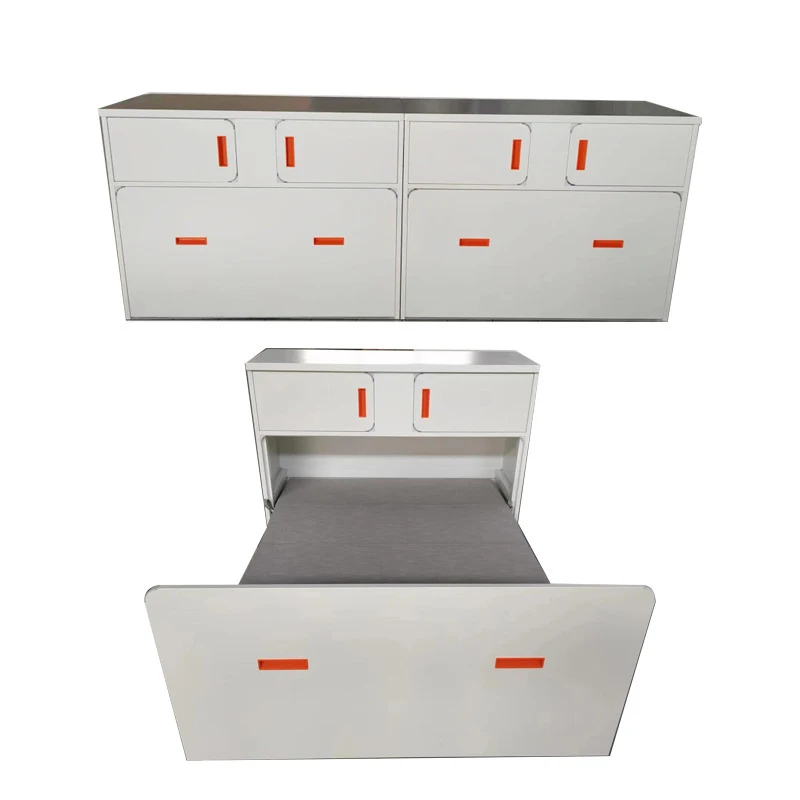 Wood and steel made smart multipurpose folding bed office nap Bed Mechanism Furniture Frame wooden wall bed with computer de