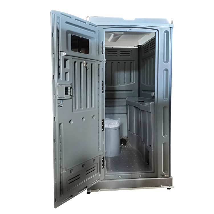 portable wc toilet site toilet units plastic restroom with steel feet skid or HDPE model to choose lifting rings