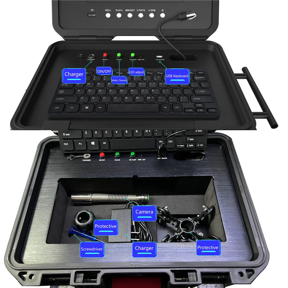 9 Inch IPS 1080P Screen Keyboard input Sewer Pipe Inspection Video Camera 20M-70M 512HZ Locator Auto Self Leveling Meter Counter