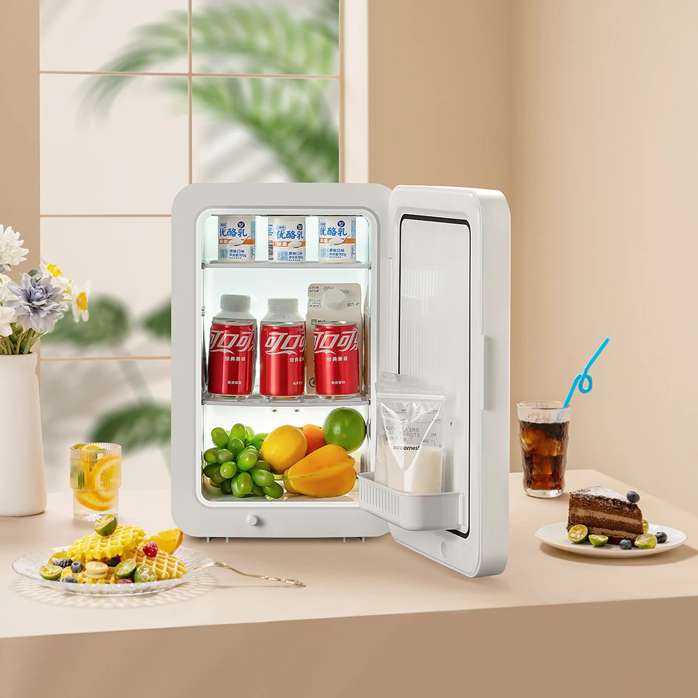 2024 New 16L Mini Fridge Cold and Hot Storage for Masks Skin Care Car Makeup Beauty Home Office & Cosmetic Camping