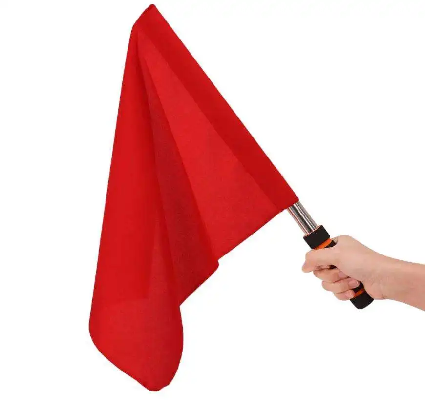 Sports Referee Flag Stainless Steel Sponge Handle Command Signal Flags for Soccer Volleyball Football Track Field