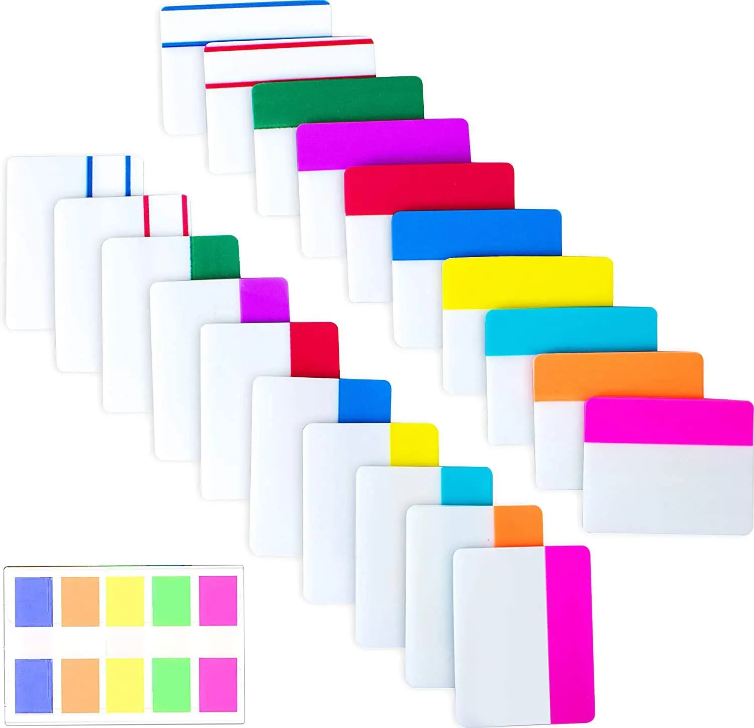500 Pieces Tabs 2 Inch Sticky Index Tabs, Writable and Repositionable File Tabs Flags Colored Page Markers Labels