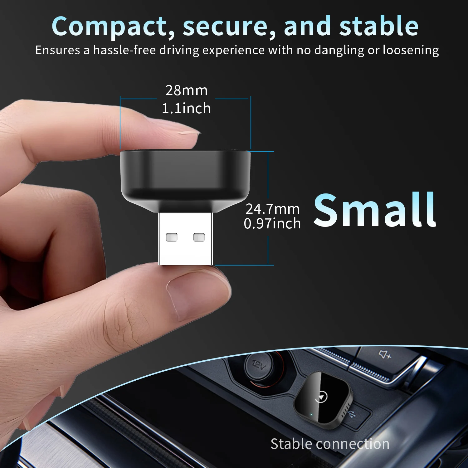 Wired to Wireless Adapter Converter for OEM Factory Wire Car Adapter Android Auto CarPlay Android Fast Connect Universal