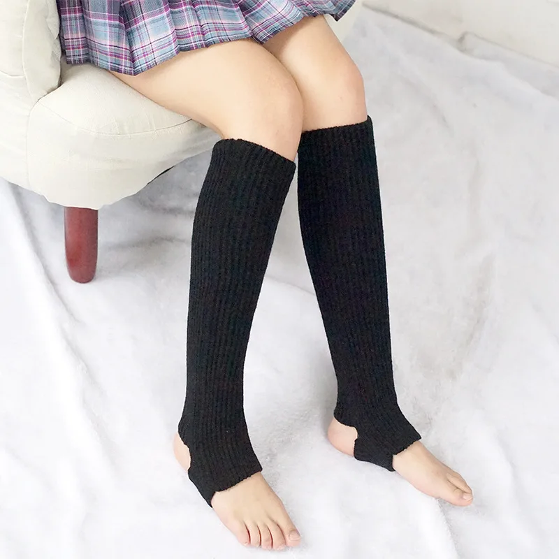 Гольфы вязаные розовые белые черные спортивные для танцев йоги балерины длинные гетры для женщин