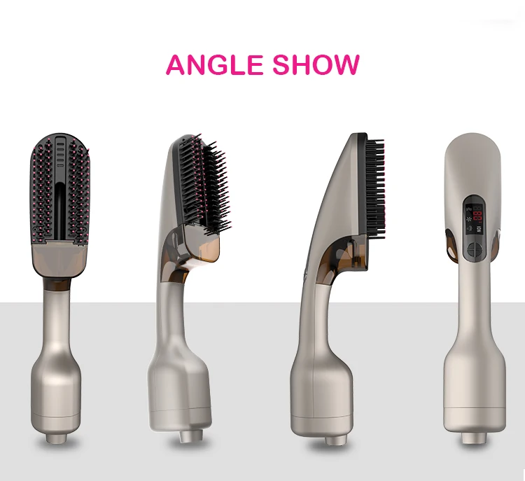 2022 New Style 3 In 1 Steam Hair Straightener Mist Spray Blow Dryer Brush Negative Ion Volumizer Hot Air Brush