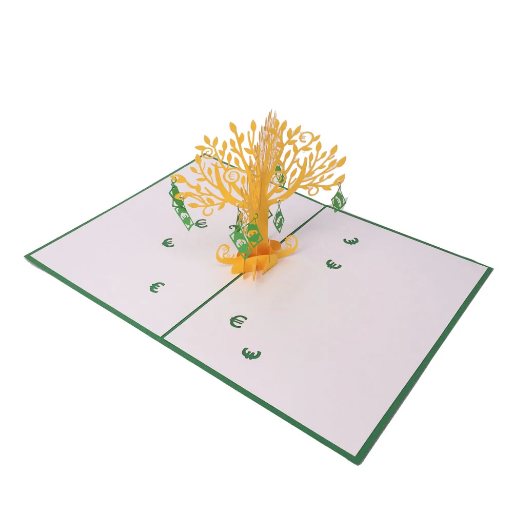 
WINPSHENG Custom 3D Pop Up Card Money Tree Greeting Card Designs 
