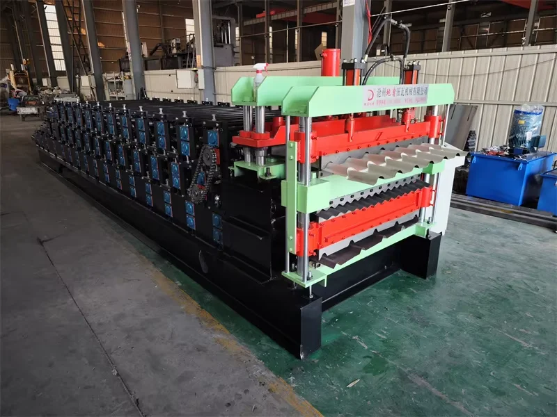 1000/1200 Triple Deck Automatic Roofing Sheet making machine Trapezoidal Corrugated Roofing Panel Tile  Machine glaze roofing