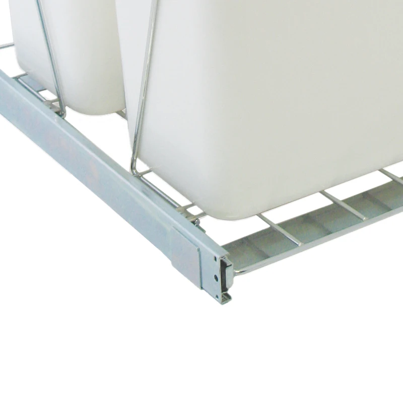 
Modern Sliding Cabinet Double Bins Trash Cans Pull Out Cabinet Trash Bins 