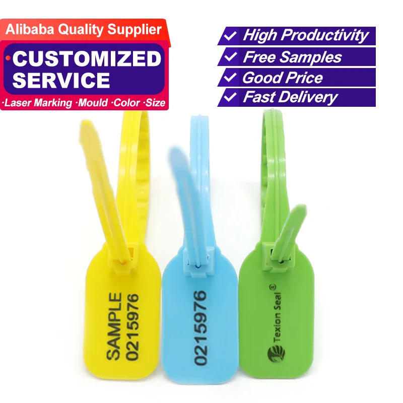 TX-PS208 security tag tamper evident seal plastic security disposable security plastic seals with logo