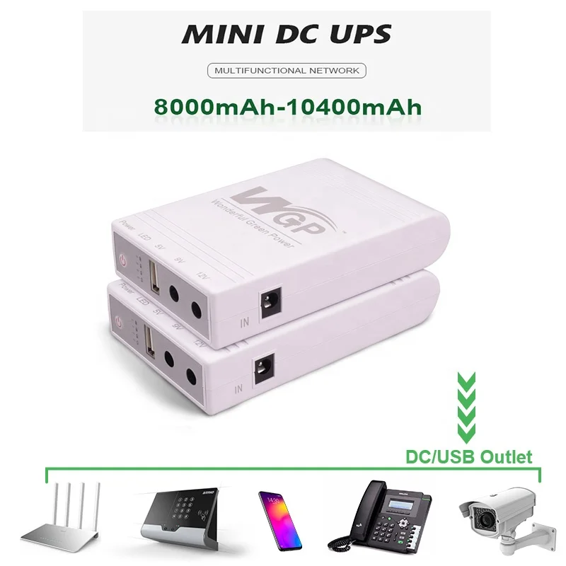 WGP multi-output mini ups Wifi Router Portable Online Offline CCTV Camera Modem USB 5V DC 9V 12V Mini UPS for WiFi Router