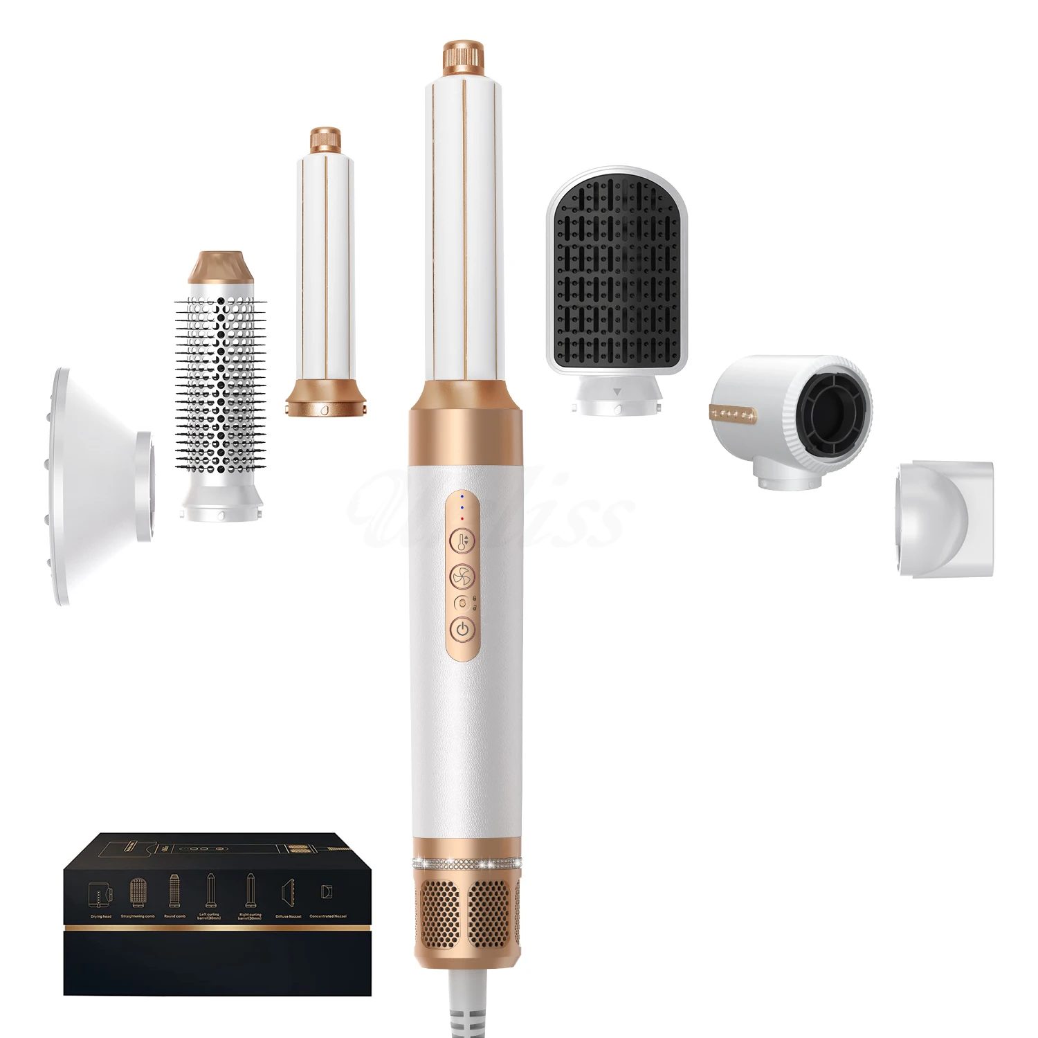 7 in 1 Auto Wrap Wholesale Hair Dryer Professional Hot Cold 1400W Hair Brush Dryer Comb One Step Airbrush Hair Dryer