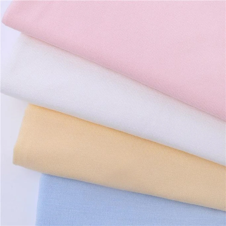 Multi color plain printed custom print bamboo rayon wholesale spandex elastic knitted bamboo cotton fabric knit fabric textiles