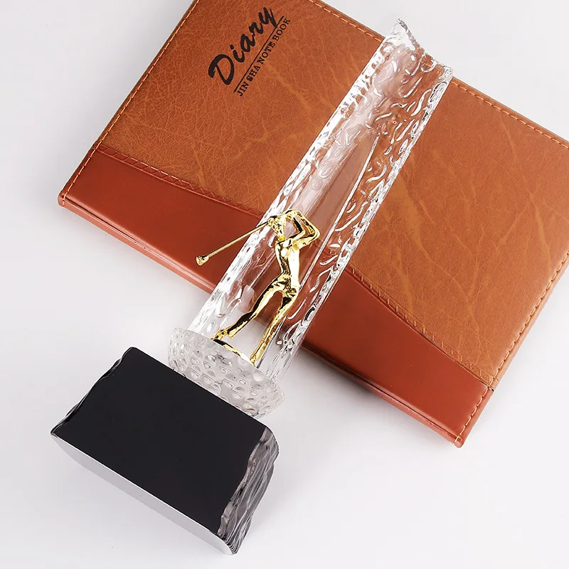 Honor of crystal Metal Eagle Golf Trophy With Crystal Base Award For Souvenir Business Gifts