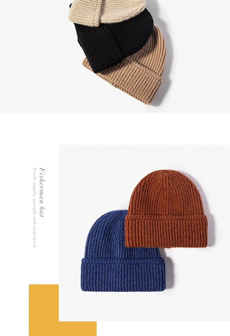 Winter Hats for Men Women Beanies Knitted Cuffed Hat Students Autumn Warm Caps Couples Bonnet Ladies Casual Cap
