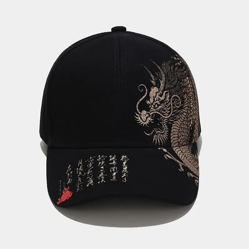 Fashion Chinese trending dragon tattoo gold foil print baseball cap mens  trucker hat gorras personalizadas