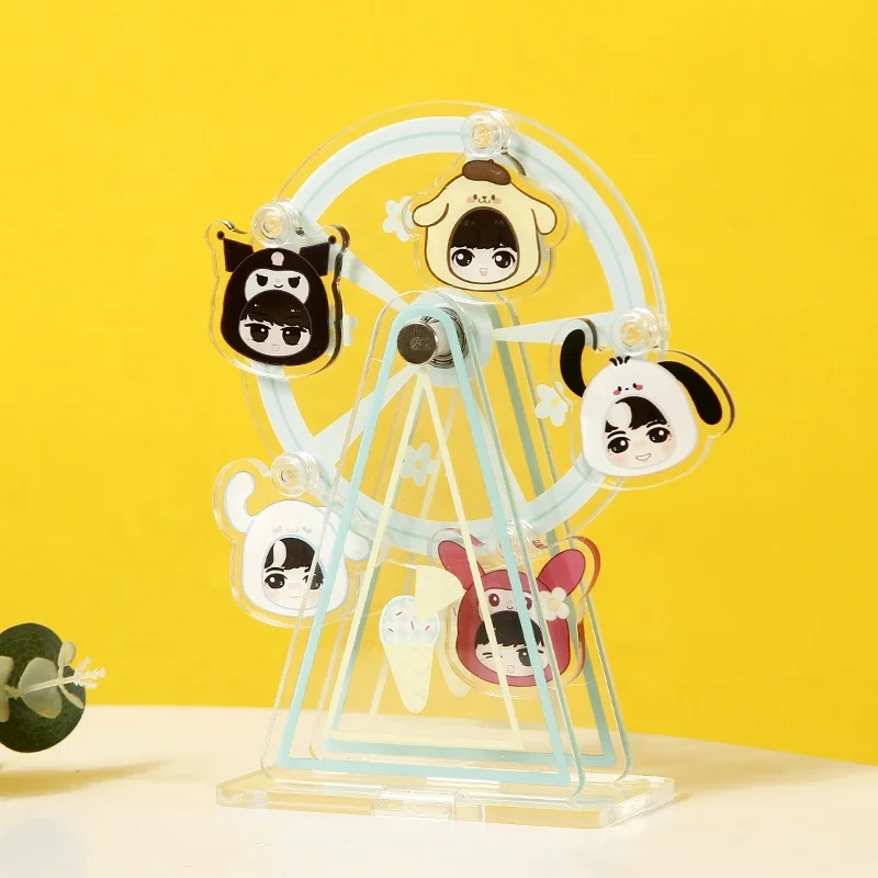 Free Custom Laser Cut Acrylic Standee Ferris Wheel Anime Figure Plastic Stand Wholesale Spinning Stand Display