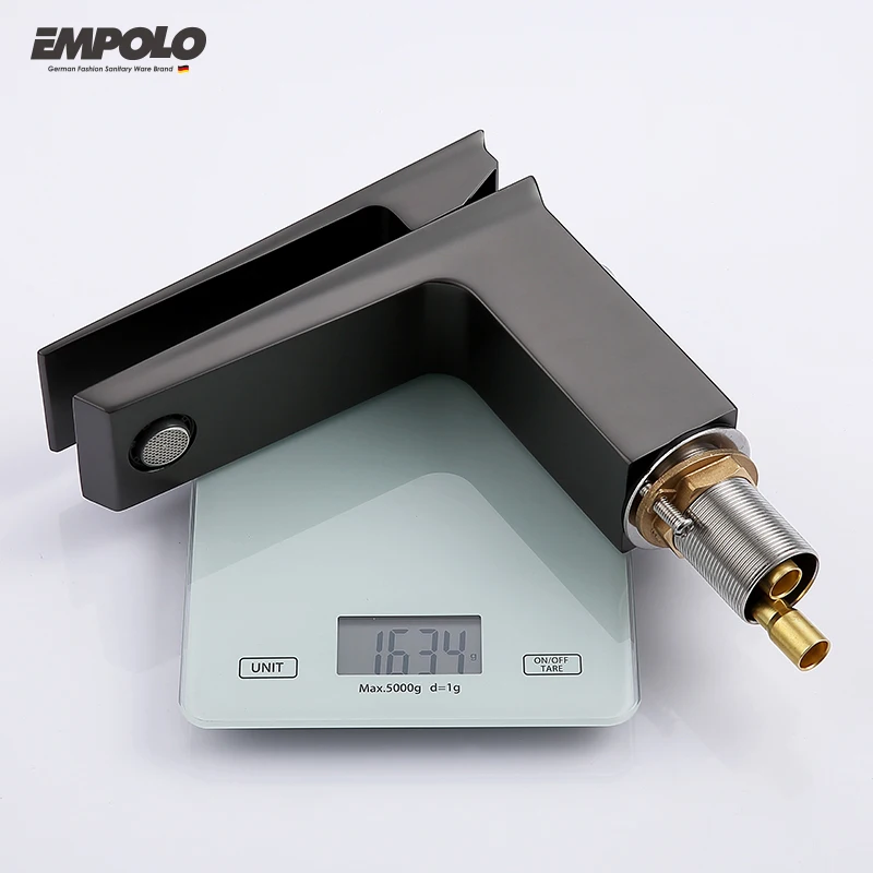 Single Handle Copper Waterfall Faucet On Deck cUPC Lead Free North America Brass Black Faucet Bathroom Sink Faucet