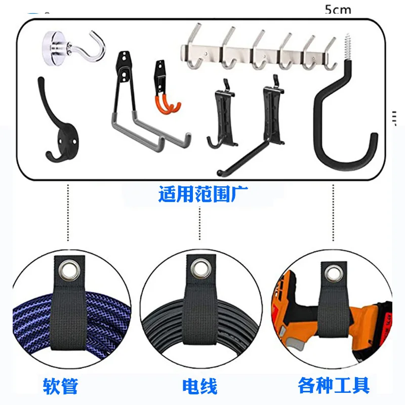 10pcs Nylon Hook and Loop Strap Cable Ties 20cm Length 2cm Width Self-adhesive Reusable Cord Tidy
