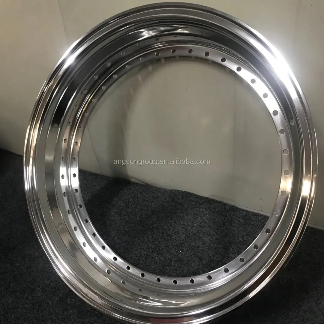
High quality 6061 T6 material 3 pieces forged split wheel rim 16 to 17 step lip inner barrel for bbs series oz ect 