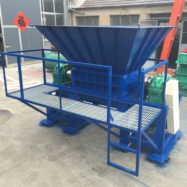 big plastic film double shaft recycling shredder shredding machine