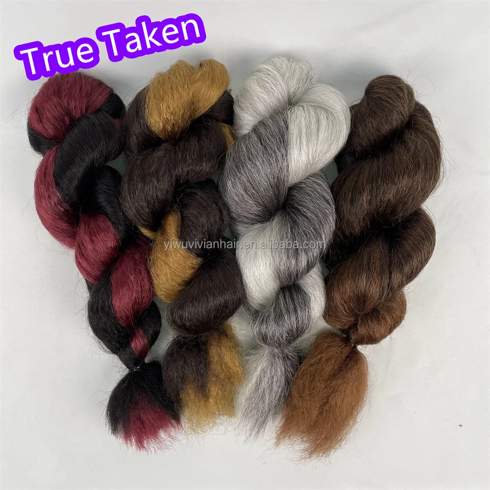 Vivian Hair factory platinum fibre direct top quality meche kinky afro feel like naturel bulk for braiding kinky straight hair