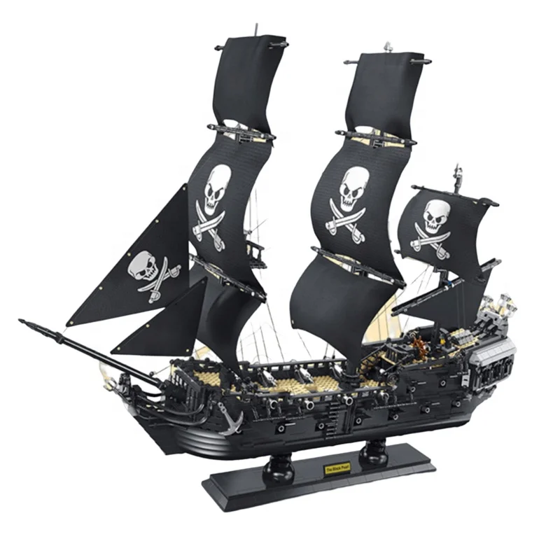 Hot Selling Black Pearl Pirates Ship Building Block Sets MOC Blocks Kit Model Construction Toys for Kids and Adults Gifts