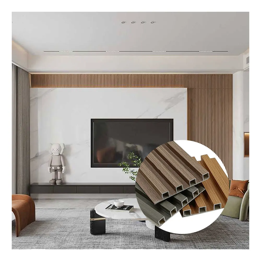 Carbon Crystal Wall Panel Bamboo Charcoal Wood Veneer Wood Plastic Composite Wall Board WPC Indoor Home Decorative Materials