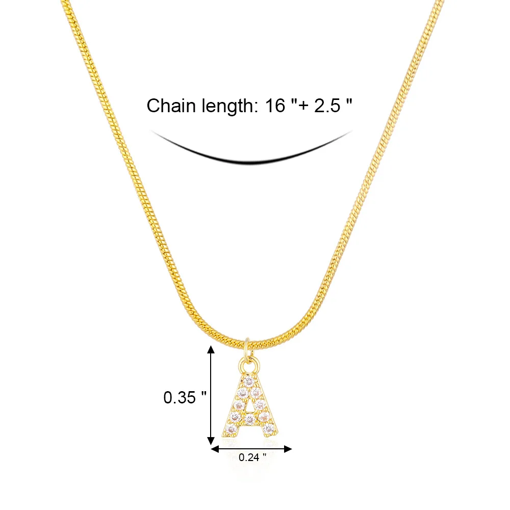 Hiphop Jewelry Initial Letter Necklace Creative Inlaid Zircon Alphabet Pendant Chokers Women Snake