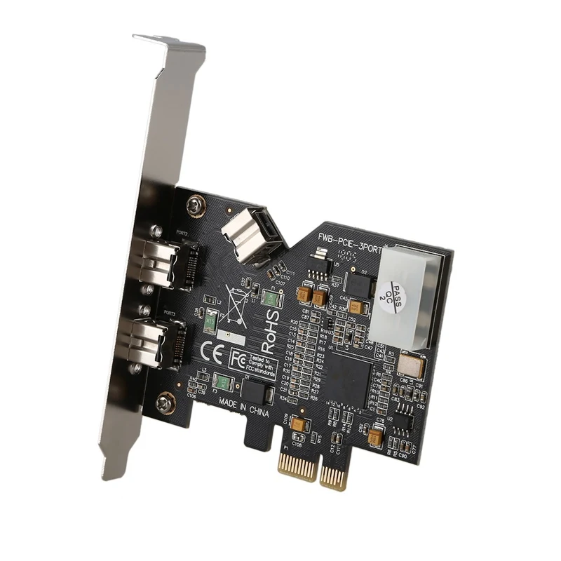 PCI-Express IEEE 1394b FireWire 3 Port Controller Card (2 External + 1 Internal)