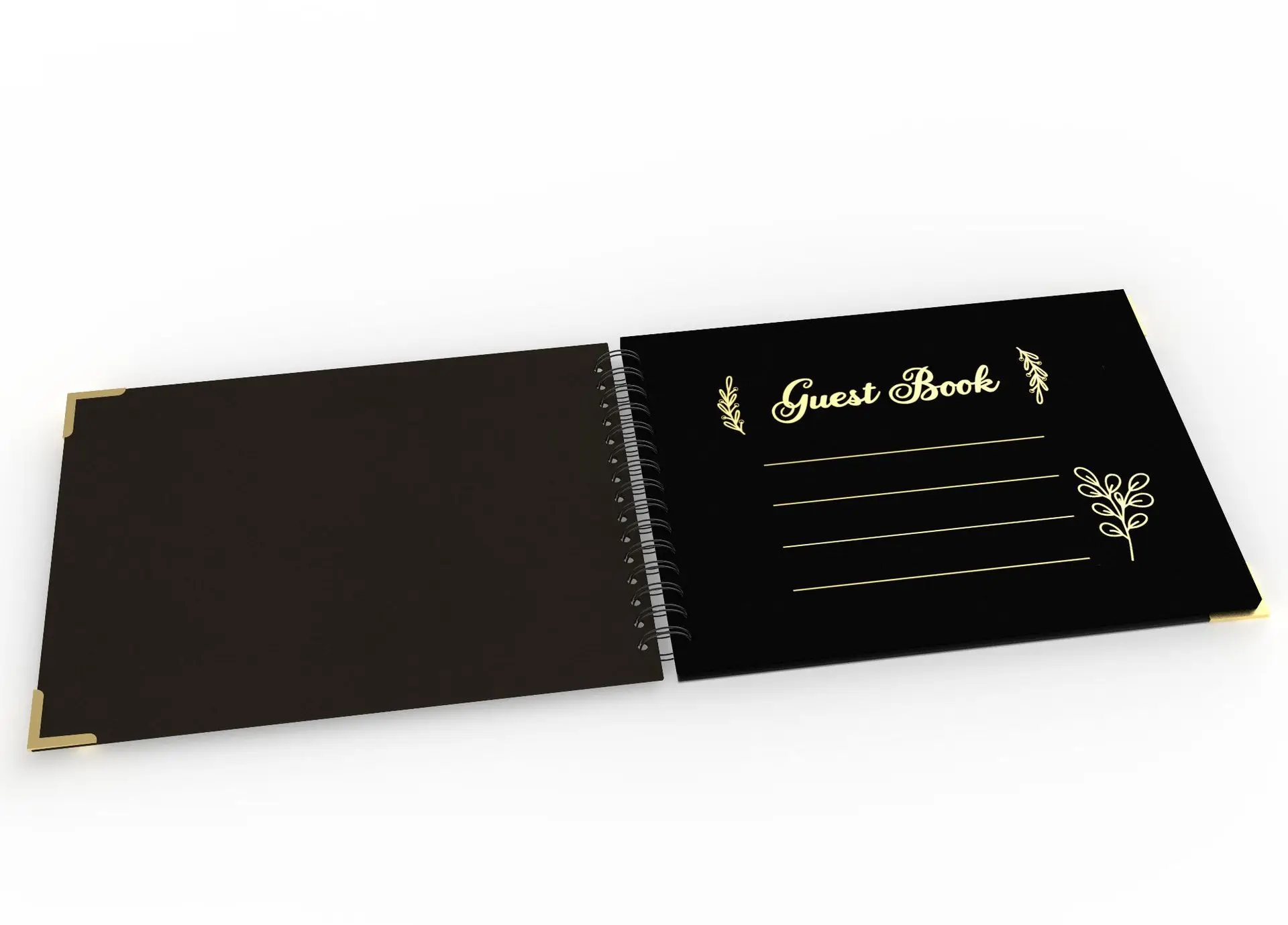 Nicro New Wedding Party Supplies Wedding Guest Book Photo Attached Black Card Coil Book Bridal Shower Sign In Guest Book