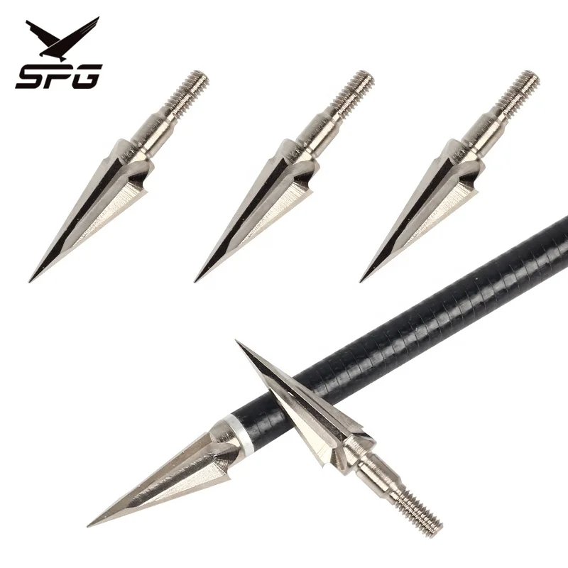 SPG Hunting Broadheads 100 Grain Screw-in Arrow Tips Heads Points Carbon Steel Shooting Recurve Compound Bow Archery Equipment