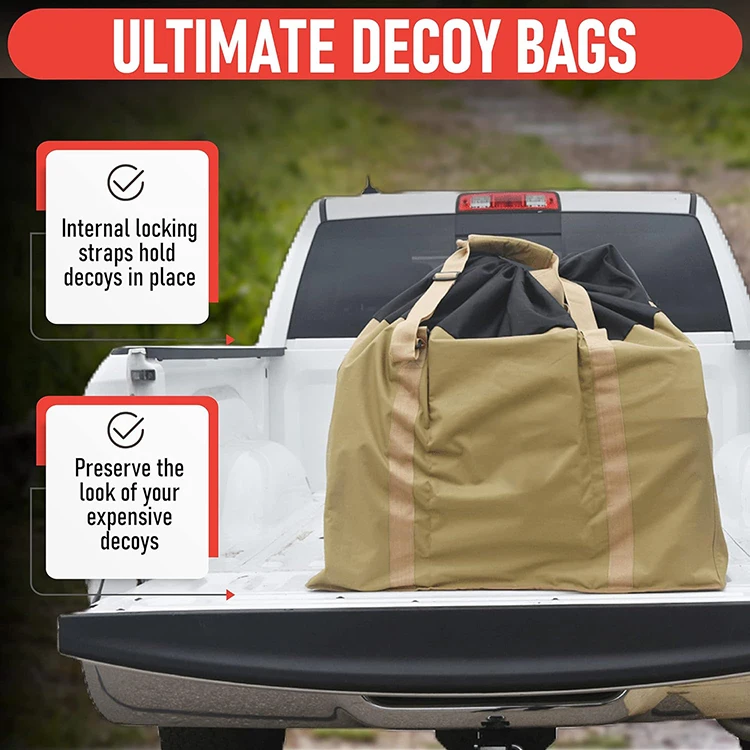 6 Slot Large Capacity Decoy Bag with Drawstring Dirt Cover for Duck or Goose Hunting
