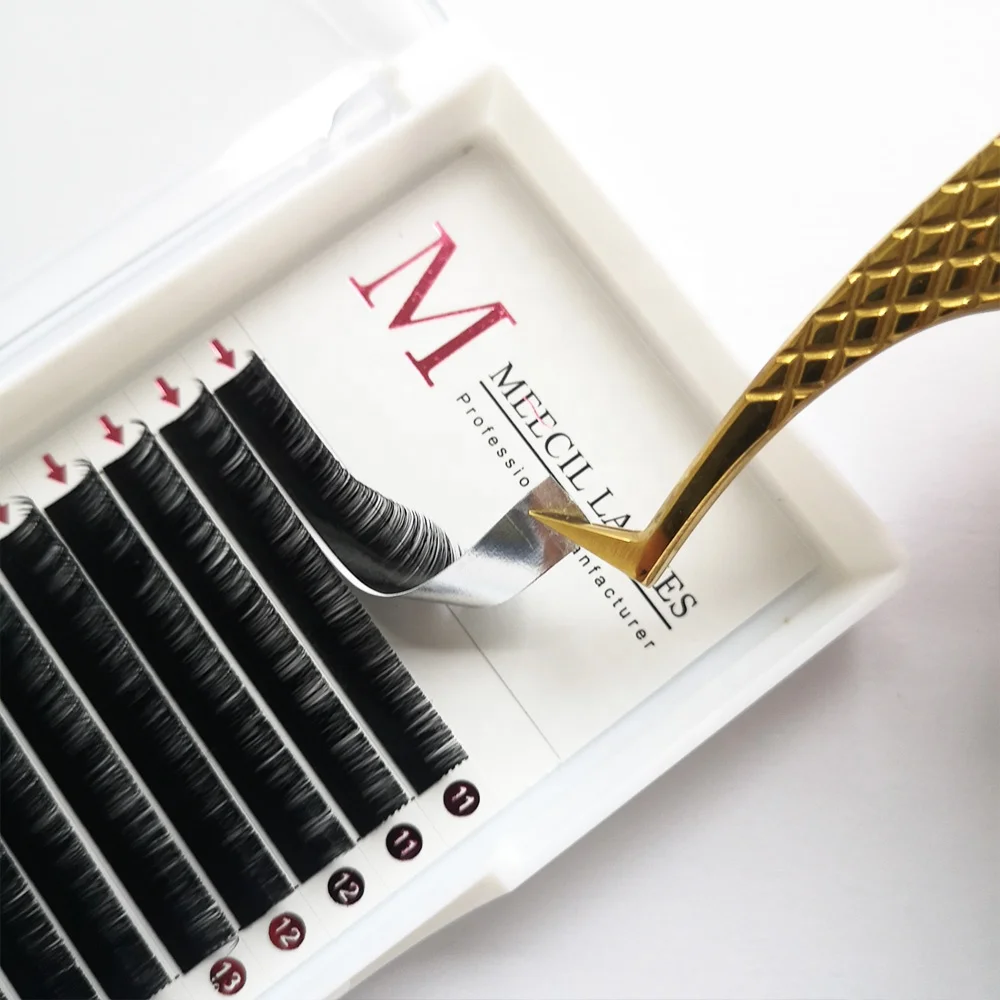 High Quality Easy Fanning 0.03 0.05 0.07 Eyelash Extensions Extremely Soft J B C D Curl Hand Made 3d Layered Look Faux Mink Tray