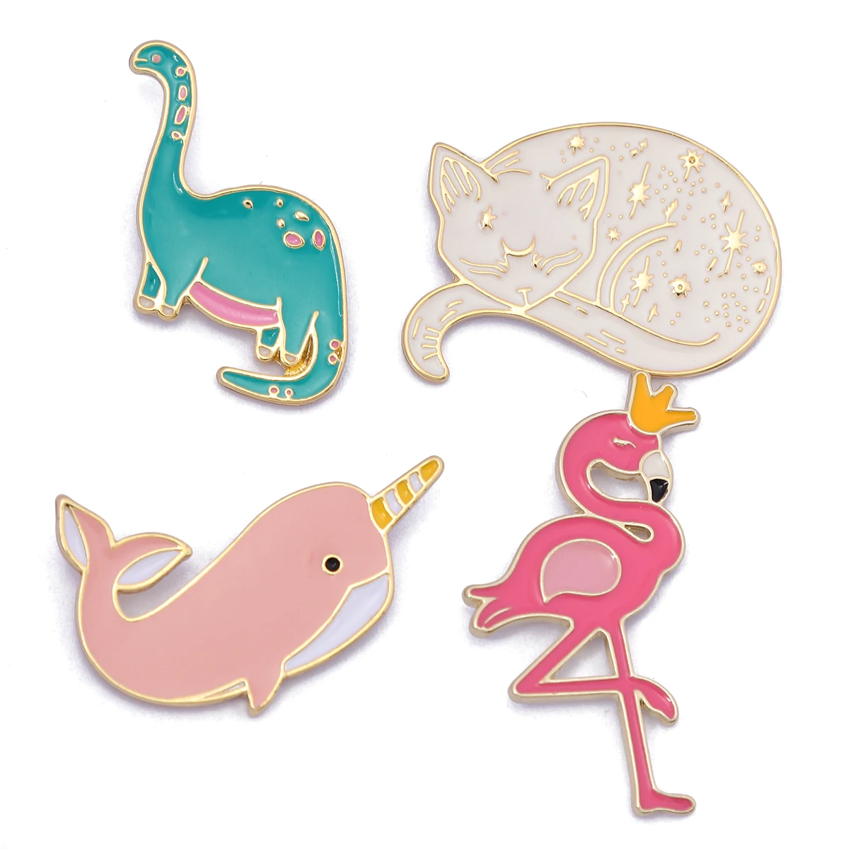 Cute dolphins Enamel Backpacks Pins Cool Enamel Brooches Enamel Lapel Pins for Steampunk Badge Jewelry