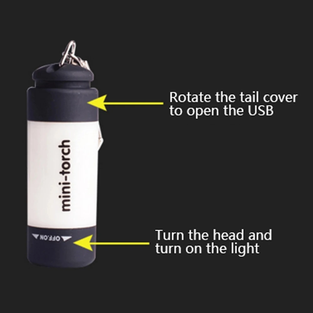 llaveros pequeos USB Rechargeable LED mini Torch flashlight keyring Portable Pocket Keychain UV light  torch mini Flashlights