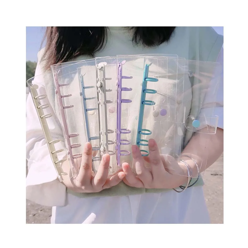 New transparent clear budget binder A5  glitter folder cover multi size loose leaf planner binder for Office School Supplies