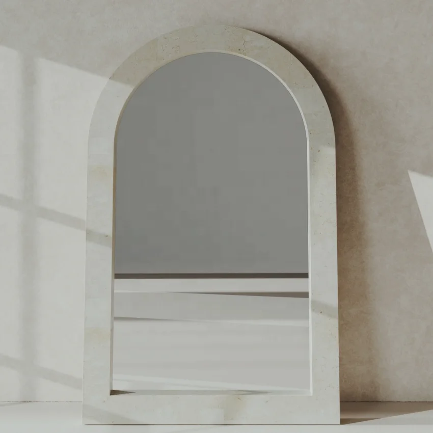 SHIHUI Natural Stone Design Bedroom Limestone Framed Long Full Length Body Wall Dressing Standing Limestone Floor Decor Mirror