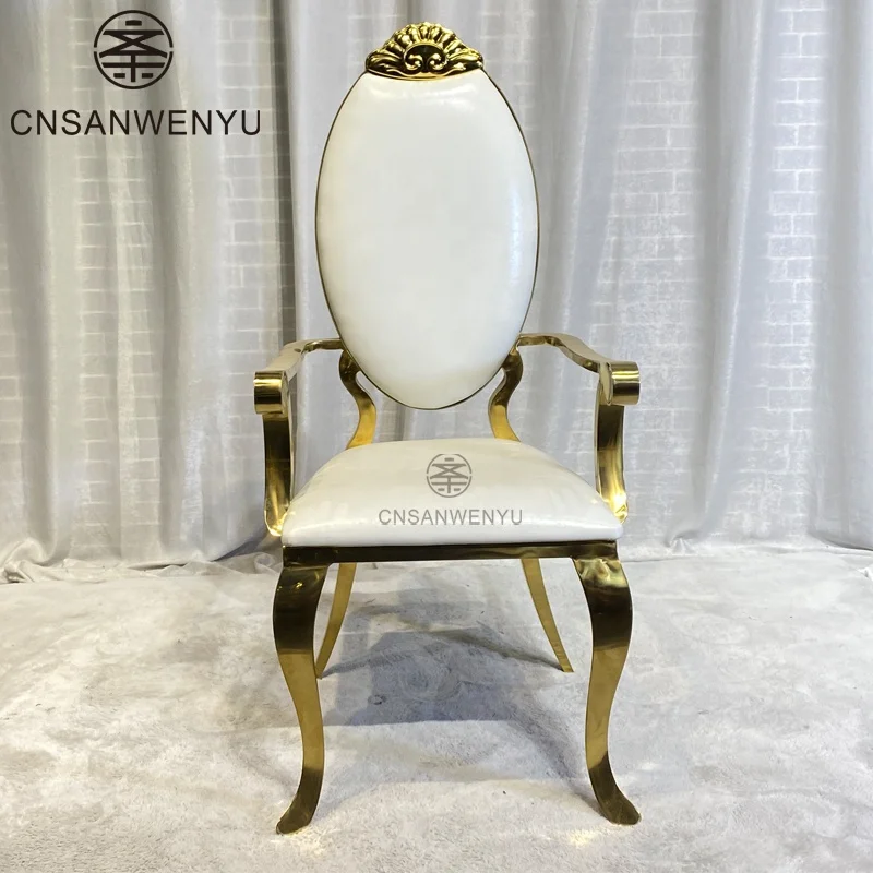 Hot sale high back wedding chair wedding supplies gold stainless steel furniture wedding chairs